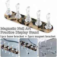 1 Set Acrylic Aurora Nail Art Practice Stand, Amber Leopard Print Resin Base, Magnetic Nail Art Practice Display Stand Suitable For Nail Art Practice And Display, Ideal For Beginners, Nail Art Display Tools, DIY Nail Salon Supplies - Multicolor - View 6
