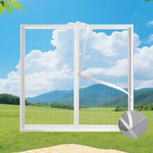 1片白色自粘式防蚊纱窗，高透光透气网眼，无需钻孔，全包边，有效阻隔蚊虫，适用于卧室、客厅、厨房 - 白色 - 查看 5