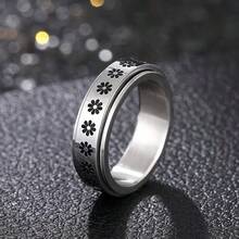 1pc Mechanical Steel Color Rotating Flower Ring, Rotating Stress Relief ...