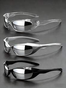 1PC/4PCS Futuristic Y2K Cycling Fashion Glasses Men & Women Couples, Punk Hipster Sports Goggles Suitable Driving, Everyday Wear, Running, Hiking And Beach Activities - 3 cái - Xem 13