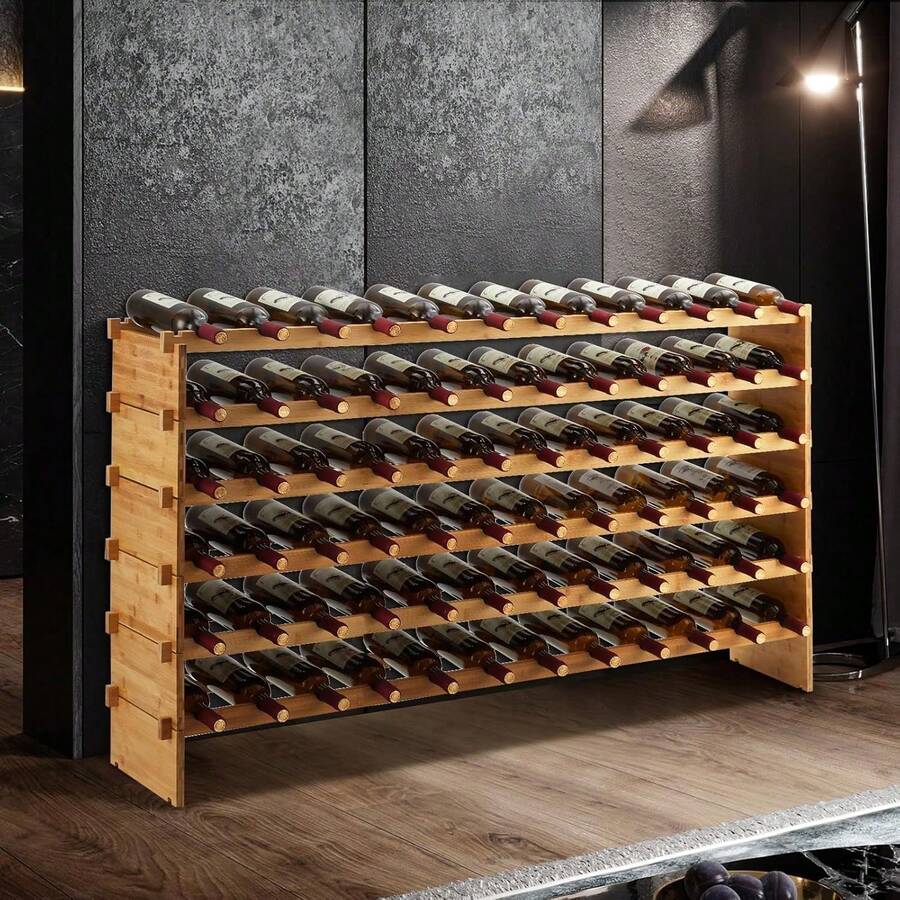 Wine Rack & Wine Glass Rack - 72 زجاجة - مشاهدة 1