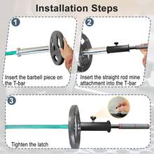 Accesorio de landmine para gimnasio en casa con mango de agarre de espuma, barra recta para remo de un solo brazo y equipo de entrenamiento de fuerza para press de hombros - Negro - Ver 2