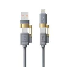 四合一多功能软硅胶数据线，耐用高效数据传输，快充适配器，兼容 17/16/15/14/13/12/11/XS/XR/8/7/6、S26/S25/S24/S23 Ultra/S23/S22/S21 等智能手机、笔记本电脑，高效快充便携式数据线 - 彩色 - 查看 10