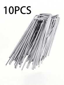 50/30/10pcs U-Shaped Garden Nails, Heavy Duty Fence Posts, Lawn Pegs, Galvanized Landscape Spikes For Securing Lawn Barriers - Multicolor - View 13