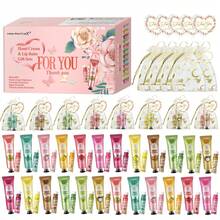 Assembled Gift Set, 24 Sets/Box, Lipstick Set And Hand Cream Set, Bridal Wedding Companion Gift, Friend Party Gift Distribution, Party Welfare Gift, Love Net Bag And Thank You Card, Company Welfare Gift Distribution - 禮品組24組/盒 - 查看 8