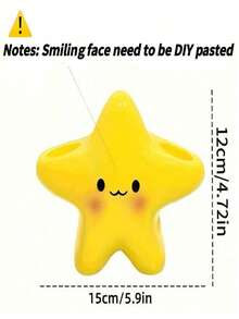 1pc Cute Star Shaped Plastic Toothbrush Holder - No Installation Bathroom Storage Rack, Adorable Expression Design, Made Of Plastic, Suitable For Electric And Manual Toothbrushes, With Toothpaste Storage Space, Space-Saving Toothbrush And Toothpaste Organizer, Bathroom Accessory - Multicolor - View 6