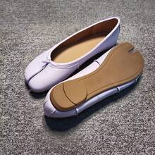 2026 New Model I Split-Toe Shoes Women, New Pleated Flat Shallow Bow Ballet Pigtoe Shoes, Elegant Women's Shoes - 淺紫色(褶皺) - 查看 12