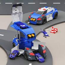5-In-1 Transformable Car Toy Set, With Foldable Ejection Design, Interactive Rescue Toy Set, High-Quality Plastic Material, Gift To Enhance Children's Hands-On Ability And Imagination - Multicolor - View 6