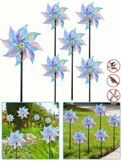 3 Stück reflektierende Windmühle Vogelabwehr, reflektierende Windmühle, Rasen reflektierende Vogelabwehr rotierende Windmühle Vorrichtung für Hof Garten Dekoration, Haus Hof Dekoration, Insekten Dekoration Windmühle modische Windmühle Outdoor Kunststoff Windmühle Kunststoff, Balkon Taubenabwehr, Garten Windmühle, Balkon Vogelabwehr, Garten, Obstgarten, Hof, Dach, Vögel Tauben Gänse vom Haus Garten Schwimmbad fernhalten (3 Stück/2 Stück/1 Stück)