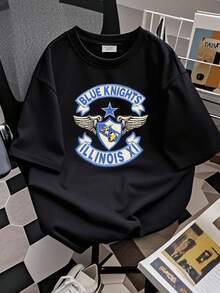 Maglietta da donna con stampa vintage anni '90, Knights Illinois Chapter XI Biker T-shirt, taglia XL, lunghezza 23x27 pollici, colore nero, maniche corte o lunghe - nero - Visualizzare 2