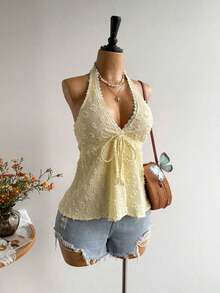 Women's Backless Casual Vacation Bohemian Style Beach, Suitable For Valentine's Day, New Year, Party, Easter, Hawaiian Music Festival, Tropical Holiday Summer - 杏色 - 查看 7