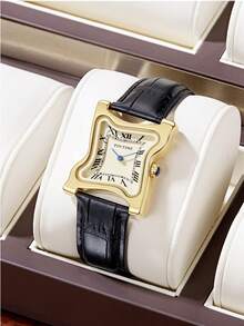 Elegant Ladies Geometric Shape Design Dial Roman Numeral Scale Business Women's Quartz Movement Analog Watch - one-size - View 13