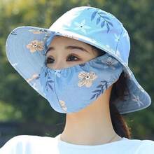 夏季新款宽檐遮阳帽一体式女士遮阳帽 - 防护帽 - 透气 - 优雅户外帽，适合骑行、钓鱼和露营 - 遮阳 - 彩色 - 查看 11