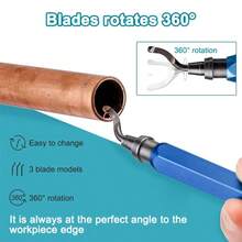 LIBRATON Deburring Tool With 11 Extra High Speed Steel Blades, Works On Metal, Resin, 3D Printed Plastic Edges, PVC Copper Pipes, Deburring Tool (11x BS1010 Or 2x BK3010 3x BS1018 6x BS1010), 360 Degree Rotary Head - A - View 4