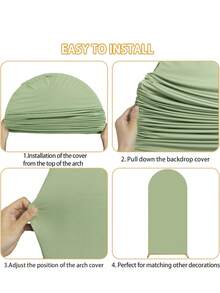 1pc Light Green Wedding Arch Cover 80*180cm/100*200cm/120*220cm, Double-Sided Arch Cover, Suitable For Party, Ceremony, Graduation Celebration, Bridal Shower, Baby Shower, Photo Booth Backdrop, Graduation, Wedding, Party, Engagement And Other Decorations - View 4