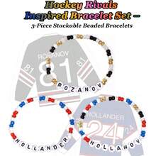 Heated Rivalry Inspired Bracelets Merch Stuff, Beaded Ilya Rozanov Shane Hollander Bracelet Gifts Jersey Outfits Accessories Jewelry Merchandise Fans Women Men Birthday Valentines Day - Initial - View 2