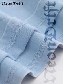 NeonDrift Double-Sided-Gifts For Christmas, New Year's Day, New Year 2026, Valentine's Day,Independence Day And Easter- Logo Print Crewneck T Shirt With Vintage Cowboy Silhouette Design For Men Streetwear Fashion Casual Wear  Graphic Tee Unisex Style - 霧霾藍 - 查看 4