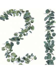1/2/4/6pcs Artificial Eucalyptus Leaf Garland Decor, Faux Eucalyptus Leaf Wreath For Wedding, Party, Tabletop, Indoor/Outdoor Decoration, Rose, Art, Bouquet, Artificial Flowers, Centerpiece, Flowers, Floral Decor, Wedding Decor, Bedroom Decor - Green - View 4