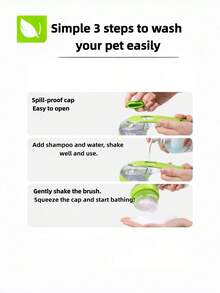 Ergonomic Pet Bath Brush, Leak-Proof Shampoo Dispenser For Dogs And Cats - View 4
