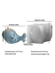 1pc Dolphin Whale Candle Silicone Mold And Resin Casting Mold, Adopting 3D Dolphin Whale Silicone Design, Integrating Waves And Dolphins. The Lines Are Smooth And Natural, With A Strong Sense Of Hierarchy. They Are Flexible, Smooth, And Reusable - Dolphin Mold - View 2