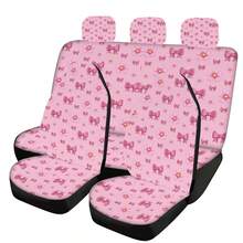 Fashionable Pink Bow & Floral Print Universal Car Seat Cover - Pink Bow and Flowers - View 10