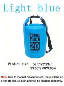 1件戶外旅行防水桶包 5L/10L/15L/20L 漂流溪流游泳防水背包 - 浮水防水乾袋,戶外漂流防水包 防水背包 | 500D PVC,沙灘包 防水手機殼 度假必需品 - 彩色 - 查看 25