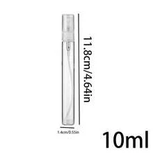 5 piezas Botellas de spray recargables de 5ml/10ml, botellas de perfume compactas y portátiles, ideales para descarga de líquidos, adecuadas para viajes y ocasiones - transparente - Ver 10