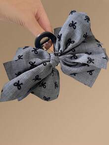 1件装女士时尚布艺蝴蝶结发夹，后脑勺发爪，发饰头饰 - 彩色 - 查看 9