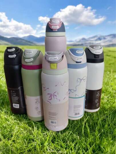 Owal-A 32oz Stainless Steel Insulated Water Bottle - Leak-Proof Sports Water Bottle With Dual Function Spout, Flip Lid Straw And Wide Mouth Opening, Keeps Drinks Cold For 24 Hours, Suitable For Fitness, Travel And Daily Use