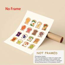 1 Piece Bread Art Wall Sticker, 2D Flat, Sandwich Theme Kitchen Canvas Painting, Dining Room Poster, Funny Food Picture - Multicolor - View 6