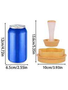 1pc/2pcs Flower-Shaped Pastry Mold And Tart Press Set, Creative Cake Cup Press Mold For Home And Camping, Cookie Mold, Rice Ball Mold, Donut Mold, Suitable For Baking Tarts, Cookies And Biscuits Cutting, Kitchen Tools And Accessories, Baking Tools, Suitable For Daily Use, Kitchen, Restaurant, Party, Wedding, Birthday Party, Housewarming, Christmas, Halloween, Camping Picnic And Other Occasions - Yellow - View 2