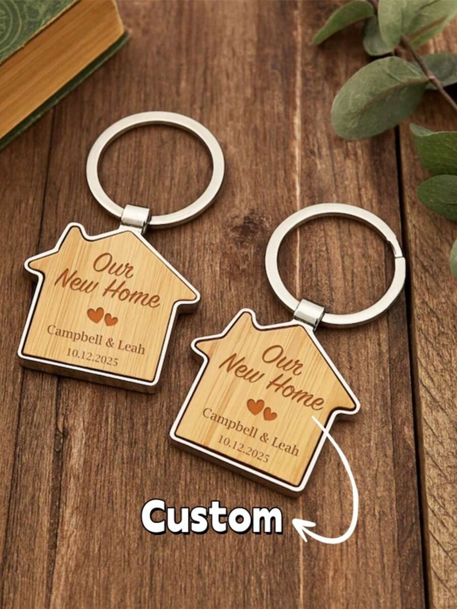 Personalized New Home Keychains, Valentine's Day Gifts, Housewarming Souvenirs, Durable Ring Keychains, Housewarming Gifts, Commemorative Keychains, Elegant Keychains - Multicolor - View 1