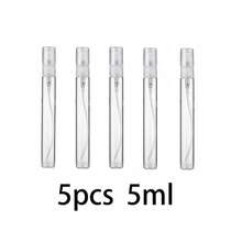 5 piezas Botellas de spray recargables de 5ml/10ml, botellas de perfume compactas y portátiles, ideales para descarga de líquidos, adecuadas para viajes y ocasiones - transparente - Ver 11