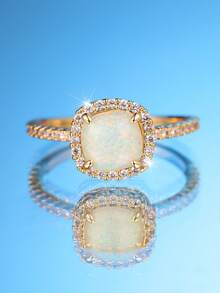 1枚优雅公主切割白色立方氧化锆镀金戒指，奢华百搭，适合婚礼、派对、日常佩戴，四季皆宜。 - 金黃色 - 查看 1