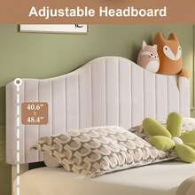VECELO Double Size Upholstered Platform Bed Frame With Adjustable Headboard, Teddy Fabric, No Box Spring Needed - Beige - View 6