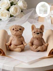 1pc Happy Dog Silicone Mold, Cute French Bulldog & Pug Silicone Mold - Cute Dog Silicone Mold - View 1