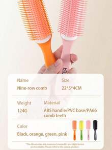 9 Row Detangler Brush,Hair Brush For Women Men Curly Wet Or Dry Hair Classic Detangling Brushes 9 Row For Natural Thick Hair, Blow Styling Separating, Shaping Defining Curls Tools Travel Bristle Hairbrush Classic Styling Curly Hair Brush For Detangling, Separating, Shaping. For Women And Men Wet Or Dry Hair,Hair Brush,Comb,Hair Tools,Hair Products And Accessories For Barber Salon Beauty Travel Essentials,Back To School,Travel Holiday Essentials,Hair Accessories For Women,Brush,Hair Brushes,Edge Brush,Brush Hair,Hair Comb,Comb Hair,Detangling Brush,Ball Brush,Mini Hair Brush,Hair Brush Set,Wooden Comb,Hair Brush, Brush, Comb, Slick Back Brush, Hairbrush, Edge Brush, Brush Hair, Hair Comb, Hair Brush Set, Comb Hair, Mini Hair Brush, Detangling Brush, Hair Brushes,Hair, Accessories, Hair Products, Hair Tools, Hair Stuff, Hair Care, Curly Hair Brush, Barber, Barber Accessories, Hairdressing Equipment - Multicolor 2 - View 3