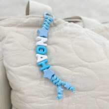 1 pieza Llavero tejido a mano personalizado, estrella de acrílico, cuentas de letras de acrílico, regalo tejido a mano personalizado, colgante de mochila, regalo de cumpleaños, regalo de vuelta a la escuela, regalo del Día de San Valentín - Llavero de cuerda trenzada - Ver 30