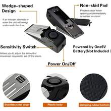 Portable Door Alarm To Protect Your Home Or Apartment Anytime, Anywhere! - Black - View 10
