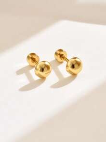1对优雅简约可爱金色耳夹耳环（女士款） - A - 查看 2