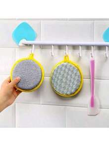 10 Pcs 2-In-1 Dishwashing Scrub & Sponge For Kitchen (Pack Of 10 Pcs) Cleaning Dishes And Cookware Household Items Cleaning Supplies Kitchen Essentials Bathroom - 10 Tablets - View 7
