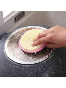 10 Pcs 2-In-1 Dishwashing Scrub & Sponge For Kitchen (Pack Of 10 Pcs) Cleaning Dishes And Cookware Household Items Cleaning Supplies Kitchen Essentials Bathroom - 10 Tablets - View 9