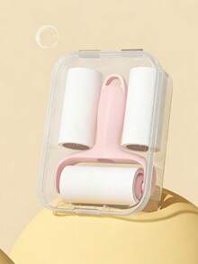 一套便携式迷你粘毛滚筒套装 - 1 个滚筒手柄 + 3 个替换滚筒，强力粘胶，轻松去除宠物毛发，使用方便，手柄可重复使用，无需电源，适用于宠物/衣物/地毯/汽车座椅，宠物主人必备 - 多色 - 查看 13