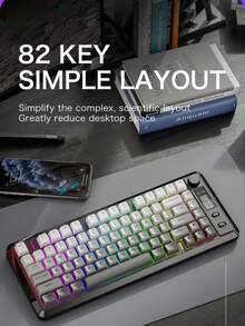 M75 无线蓝牙双模机械键盘，配备 PBT 渐变键帽、显示屏，是一款游戏键盘。 - 查看 5