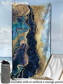 Luxury Gold-Plated Printed Beach Towel - Extra Large Size, Super Soft Quick-Dry, Waterproof And Sand-Proof. The Perfect Vacation Essential For Poolside Relaxation, Beach Getaways, Yoga Practice, And Outdoor Adventures. - Multicolor - View 9