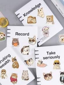 50pcs Cat Emoticon Stickers For Notebook Laptop Guitar Case Stickers - A - View 6