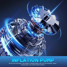 Portable Air Pump, Quick Inflation, With Built-In Car Jump Starter Function, Car Jump Starter Power Bank With LED Flashlight, Large Smart Display, And Comes With A Storage Bag. - Black - View 3