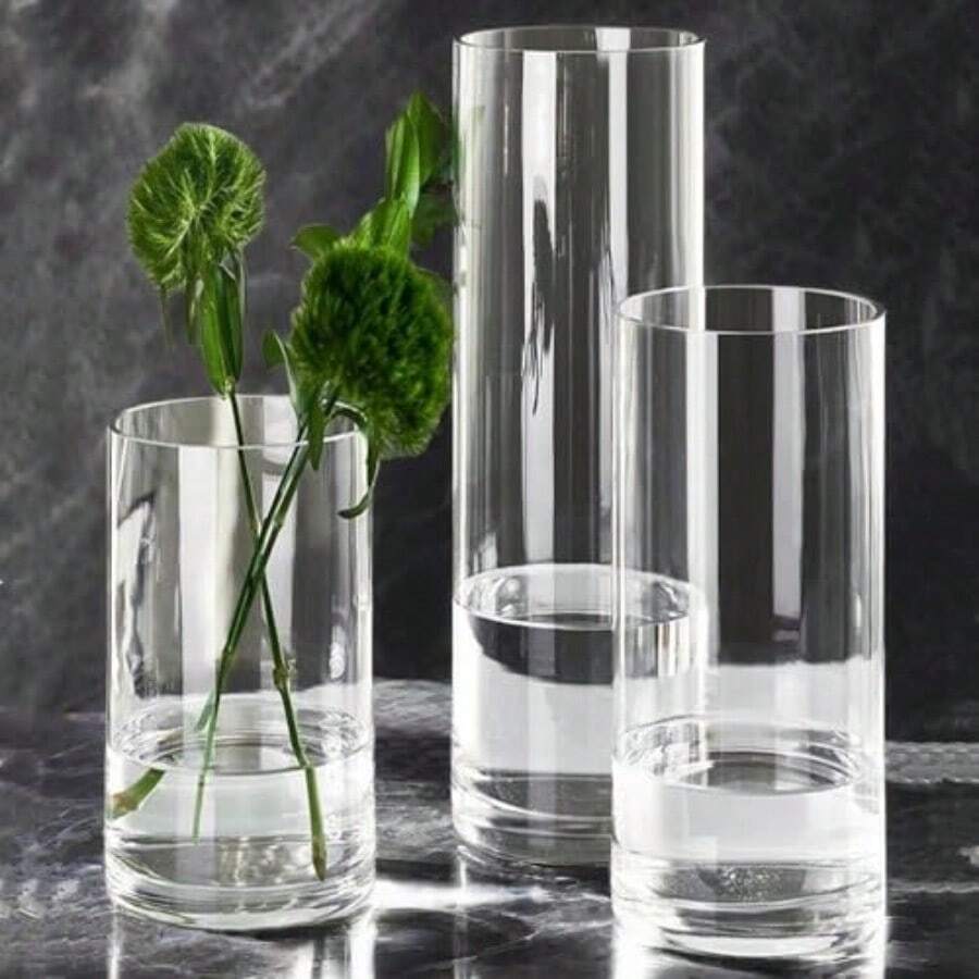 3 Pcs Acrylic C Cylinder Flower Vase For Plants Bouquet Unbreakable Hurricane Tall Large Plastic Vases For Wedding Centerpieces Hydroponic Decor Base Set Of 3 H 8 + H 10 + H 12 No Flowers - 3 Rõ ràng - Xem 1