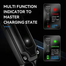 KEMEI KM-1071 理发器 & KM-2024 电动剃须刀套装，4档速度调节，碳钢刀片，USB充电，电池续航时间长，浮动式可更换刀头，适用于美发沙龙和家庭使用 - 查看 2