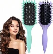 2026 Curl Define Brush Curling Hair Styling Comb, Unisex Anti-Frizz Tool For 2A-4C Wet & Dry Hair,Peines Para El Cabello - Purple - View 3